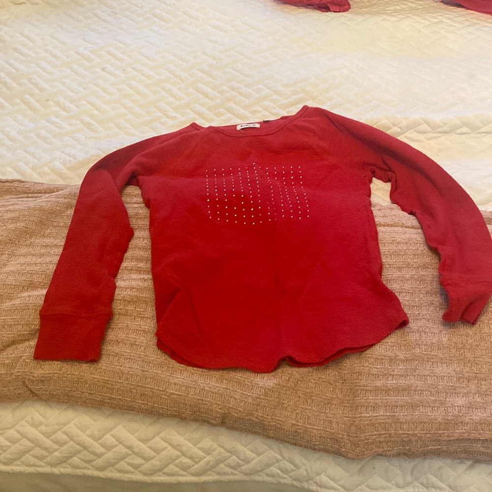 Girls red sequence sweater from kid pic no damage